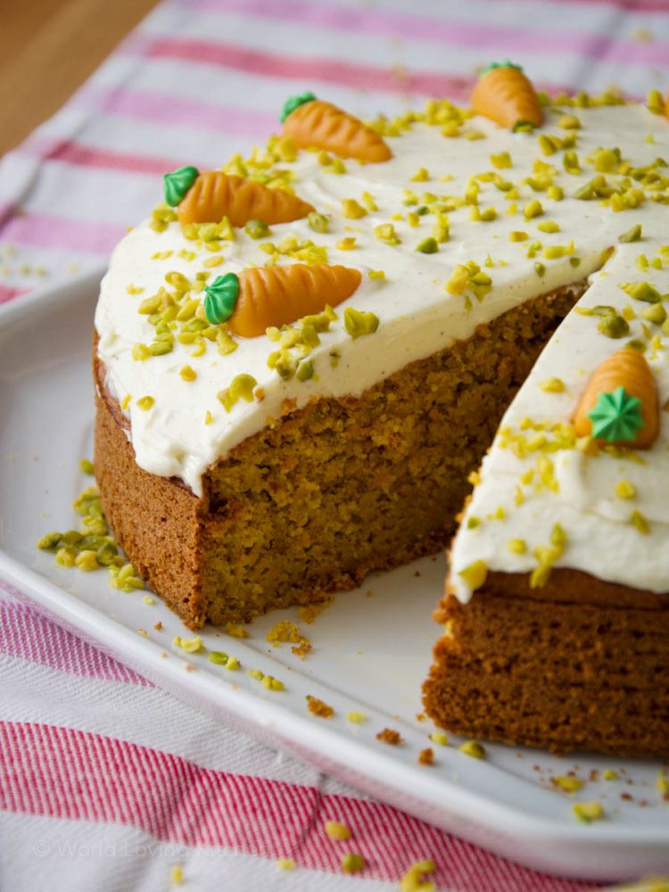 German Carrot Cake with Cream Cheese Frosting – World Loving Kitchen